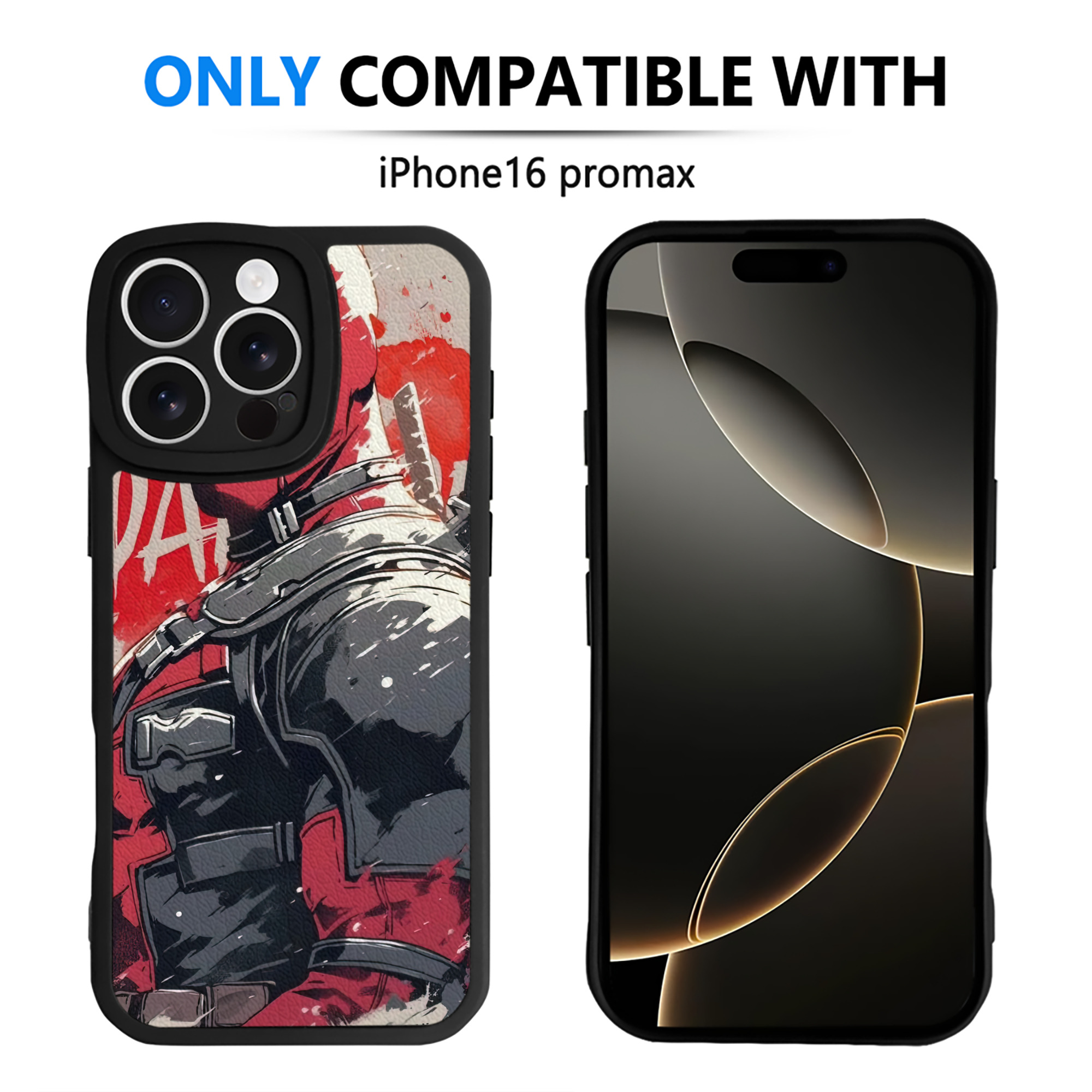 （画像用） Deadpool デッドプール 【iPhone 16シリーズ対応】シリコンスマホケース（レザー調） 材質：シリコン